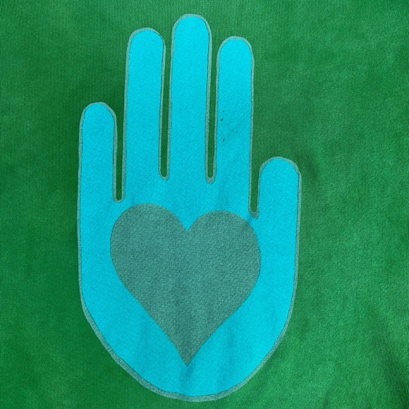 Freecity Supervintage Green Blue Supermat Open Hand Sweatshirt Women's XS New - Picture 9 of 16